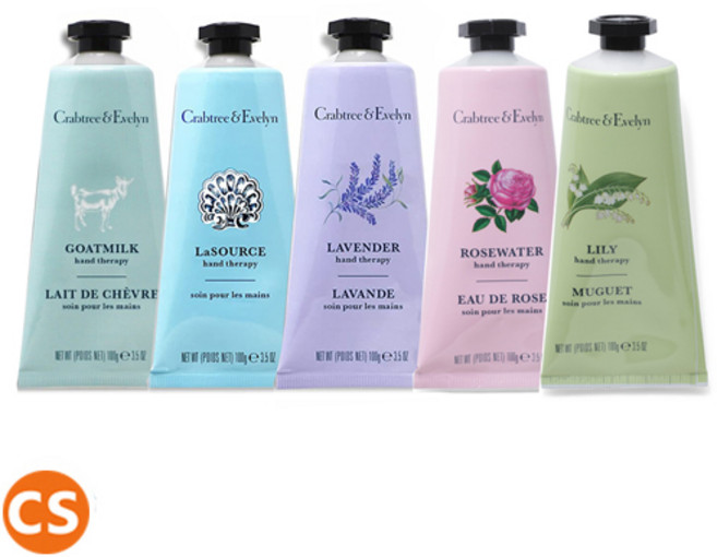 [타임세일] 크랩트리앤에블린 핸드크림 100g 대용량 고트밀크 라소스 라벤더 로즈워터 Crabtree&Evelyn Hand Therapy Cream, 04 GOATMILK, 1개