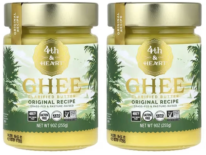 4th&하트 2개X 기 정제 버터 목초 사육 오리지널 레시피 255g(9oz), 255g, 2개 - 쿠팡
