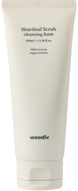 [우디브] 약산성 저자극 어성초 천연 스크럽 클렌징폼 / 쌀가루 딥클렌징, 100ml, 1개