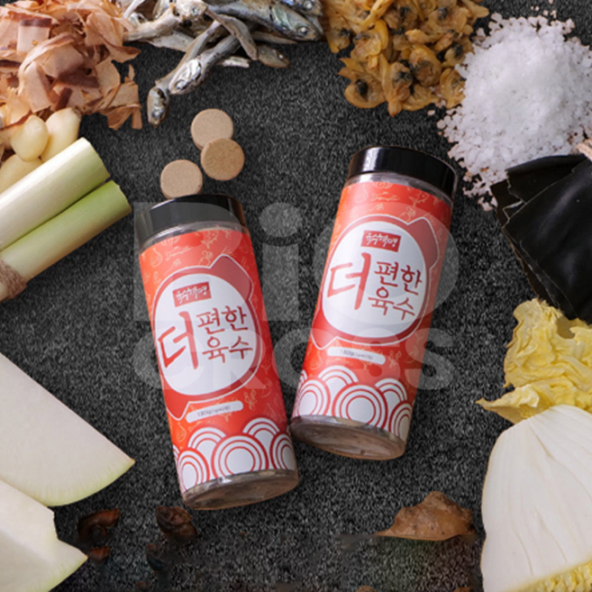 육수혁명 더편한 육수 멸치 다시마 홍합 육수 간편한 국물내기 코인육수 국물 명장 고체 조미료, 4개, 125g