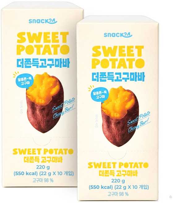 더쫀득고구마바 고구마스틱, 2박스, 220g