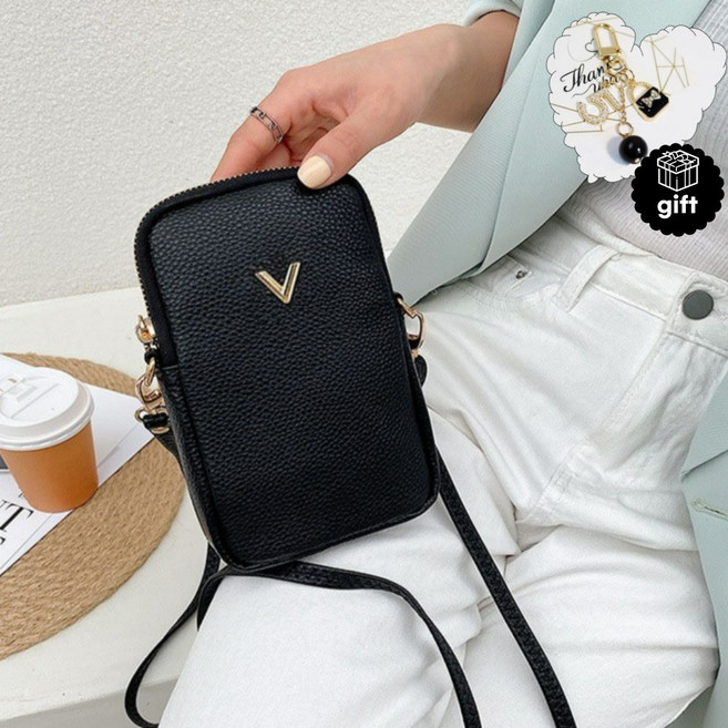 셀올미 소가죽 미니 크로스백 핸드폰가방 키링증정