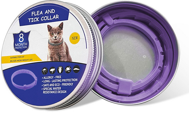 커채 애완동물 방충 목걸이 모기 진드기 퇴치 차단 필수템, 38cm 보라색 고양이, 1개