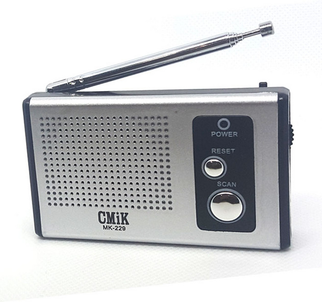 CMik 초소형 라디오 휴대용라디오 미니 라디오 스피커 주파수오토스캔, cmik 주파수 오토스캔 라디오 mk229