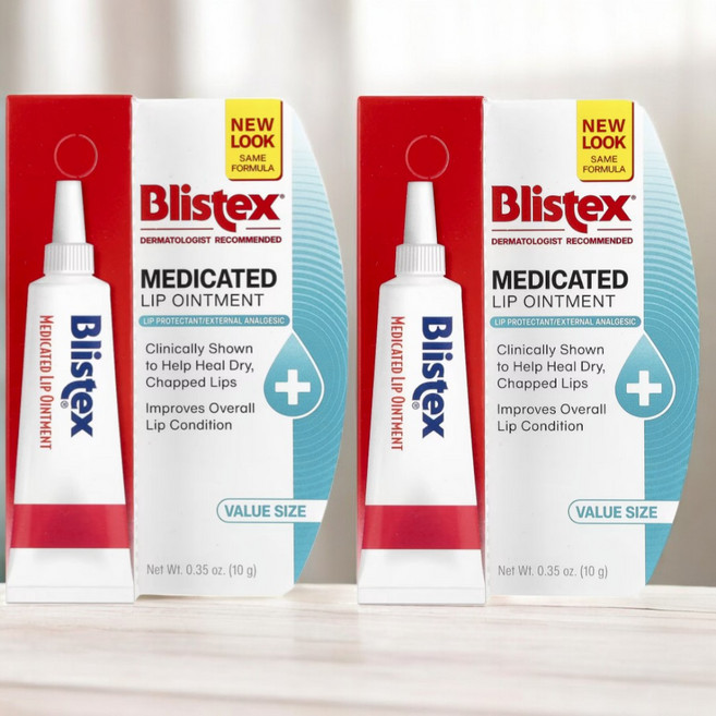 Blistex 블리스텍스 약용 입술 연고 보습 케어 블리스텍스 약용 입술 연고 10g x2, 1병
