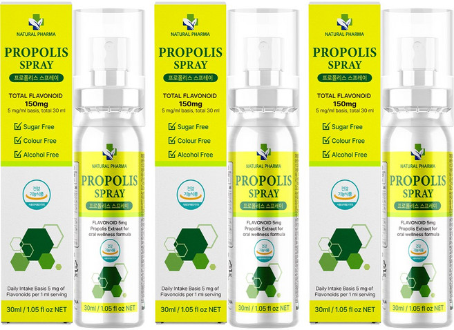 내츄럴파마 호주 프로폴리스 스프레이 고함량 마누카꿀 면역보강, 3개, 30ml