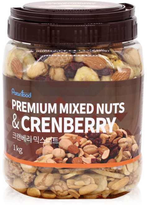 파란푸드 믹스너트 크랜베리 용기1kg 견과류 아몬드 혼합견과/믹스넛, 1개