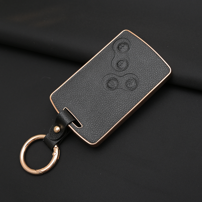 SM6 SM7 QM5 QM3 호환 TPU 프리미엄 가죽 자동차 스마트 키 케이스 키홀더, 4버튼TL04, 블랙