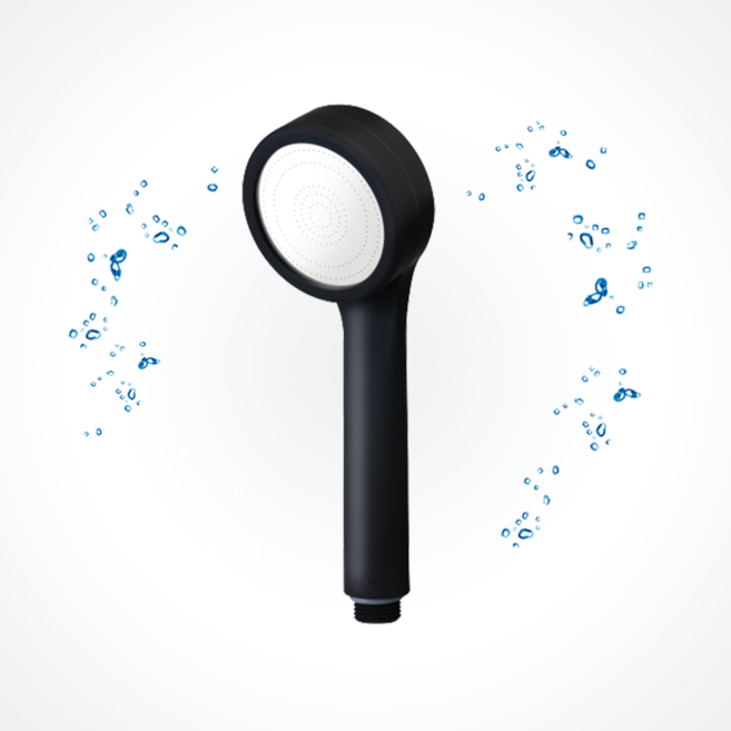 매트블랙 샤워기 살수판 미세물줄기 수압상승, 1개, 블랙