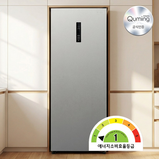현대큐밍 1등급 스탠드형 김치냉장고 168리터 1도어 KAE116TSME18, 메탈