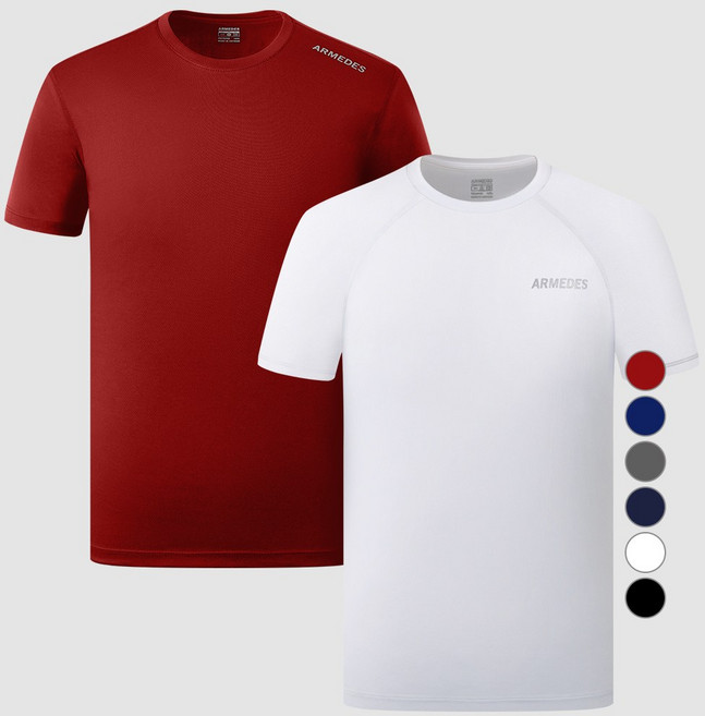 아르메데스 남성용 기능성 반팔티셔츠+사방스판 티셔츠 2매