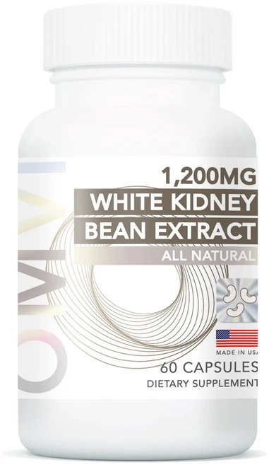 OMVI 옴비 화이트키드니빈 추출물 1 200mg 캡슐 흰강낭콩 천연 탄수화물 차단 보조제, 1개, 60정 - 쿠팡