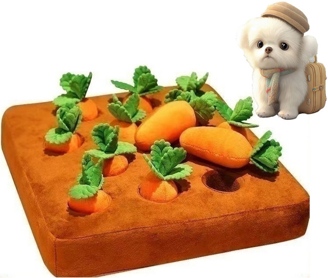 디아쿠아 애견 당근 뽑기 노즈워크 강아지 장난감, 1개