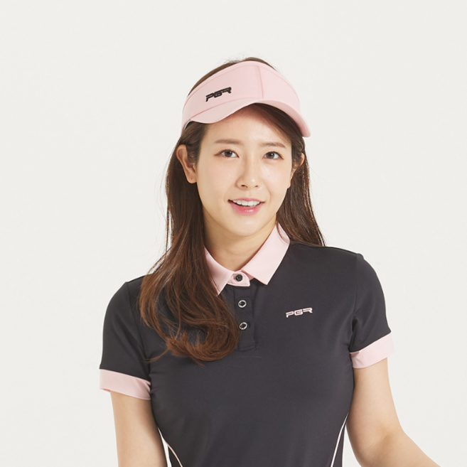 PGR골프 890 여름 골프 썬캡 핑크 바이저 햇빛가리개 리본 선캡 여성 골프모자, 1개