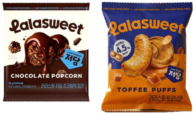 라라스윗 저당 토피넛콘 35g + 저당초코팝콘30g, 3세트, 65g