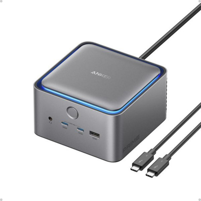 Anker Prime TB5 도킹 스테이션 최대 120Gbps 전송이 가능한 14-in-1 썬더볼트 5 도크 140W 충전 앰비언트 LED 조명 냉각 시스템 4 노트북, Anker Prime TB5 도킹 스테이션 14포트 썬, 1개