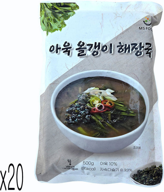 새마원 아욱올갱이 해장국 500g 다슬기 즉석식품 간편요리, 20개