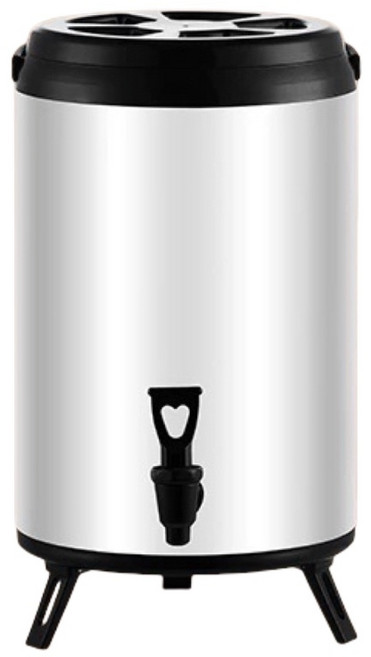 不鏽鋼保溫保冰桶 奶茶桶 飲料桶, 白色[升級內膽],6L[內容量4L], 1個