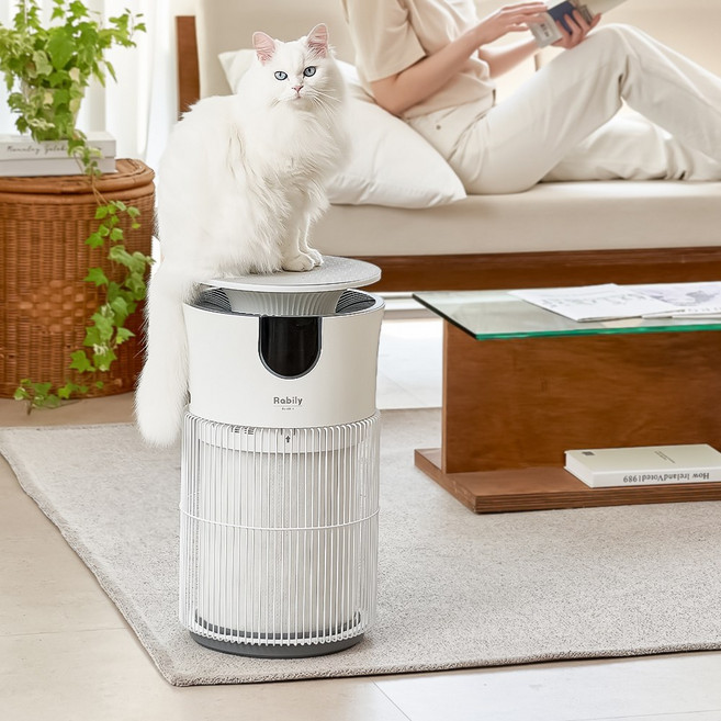 라빌리 펫 공기청정기 반려동물 냄새 털 제거 HEPA 3단계 필터 UVC 살균 음이온, 프리미엄세트(본품+HEPA필터1개+세이퍼5개)