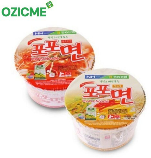 (오직미)철원오대쌀국수 포포면 얼큰한맛6개 + 멸치맛6개 동송농협, 12개, 92g