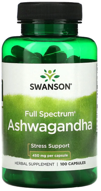 스완슨 아슈와간다 Ashwagandha 225 mg 100 캡슐, 1개, 100정