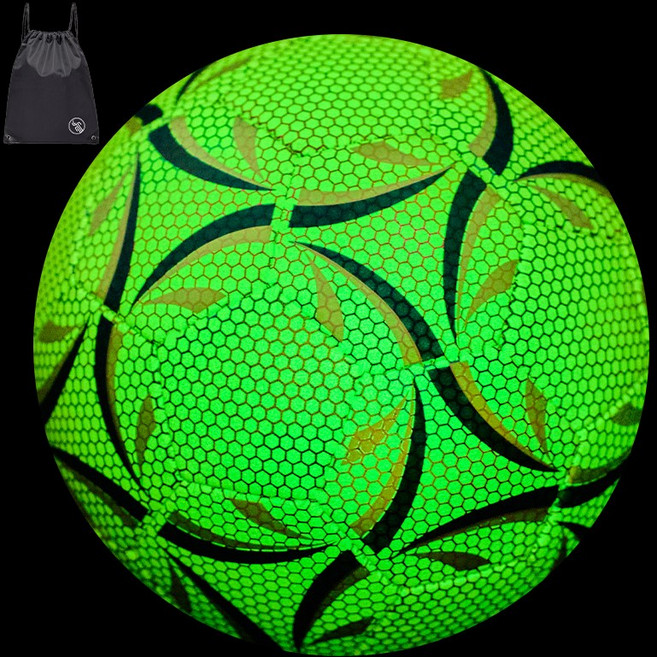 VITALO 야광축구공 빛 반사광 축구공 조기축구공 야간축구공 5호 (PGN짐쌕가방 지급), OPTION01_라이트그린, 1개