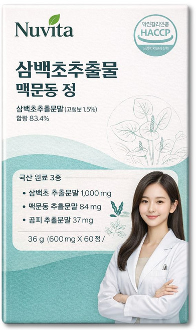 옵션확인) 닥터파이토 파이토블락 코엔삼백초 | 삼백초 추출물 알약 식약청인증, 1개, 60정