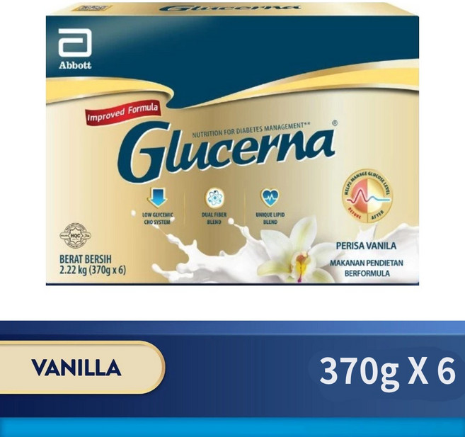 Glucerna 글루서나 당뇨환자 영양식 식사대용 바닐라맛, 370g, 6개