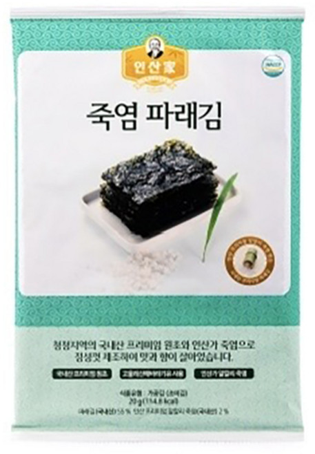 인산가 죽염 전장 파래김 인산 죽염김, 10개, 20g