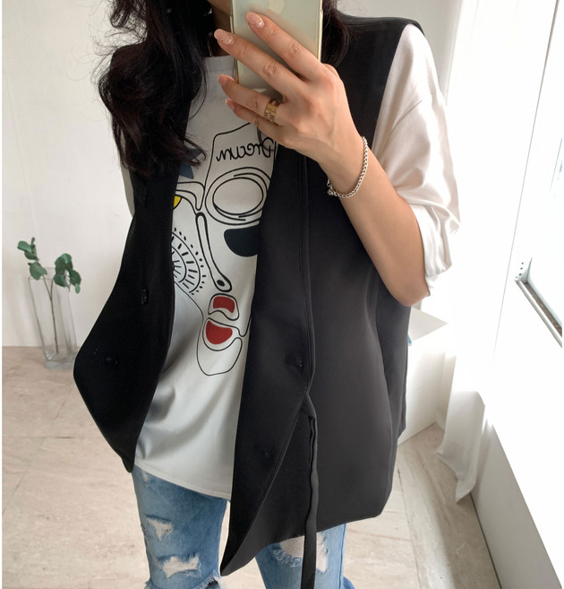 네모엔룩 여성용 댄디더블 베스트