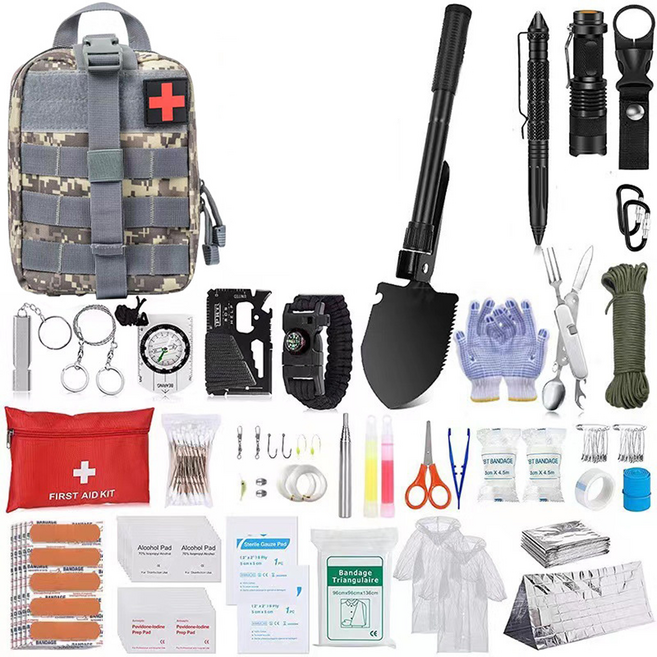 30가지 야외용품 생존도구 세트 다기능 캠핑키트, 1세트, 얼룩무늬