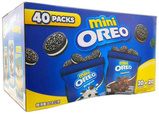 OREO 迷你餅乾 巧克力原味 40入箱裝, 40個