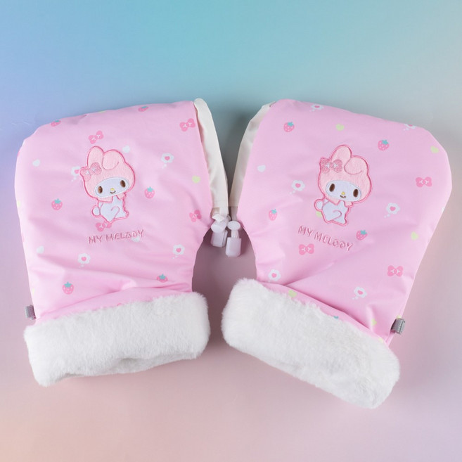 산리오 마이멜로디 어린이 킥보드 자전거 장갑 겨울 라이딩 초등학생 유아 아동용 전동킥보드 퀵보드 씽씽이 핸드워머 방한용품 킥보드용품, 1개, 핑크