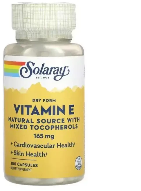 메온셀 Solaray 건조 형태 비타민E 165mg 캡슐 100정, 1개 - 쿠팡