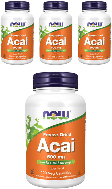 나우푸드 아사이 500mg 베지 캡슐, 100정, 4개