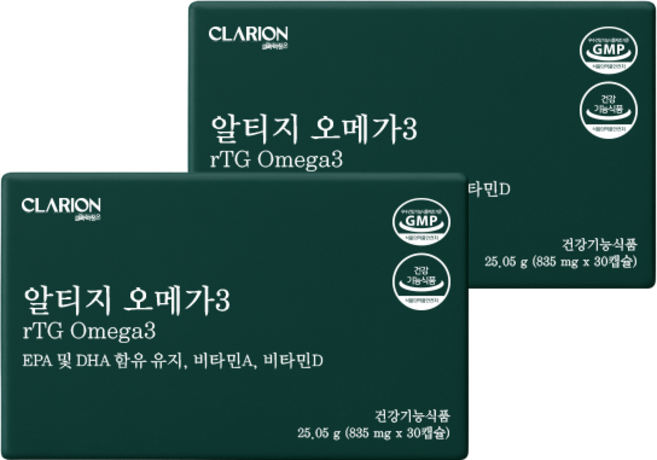 클라리온 rTG 알티지 오메가3 30캡슐 2박스, 2개, 30회분