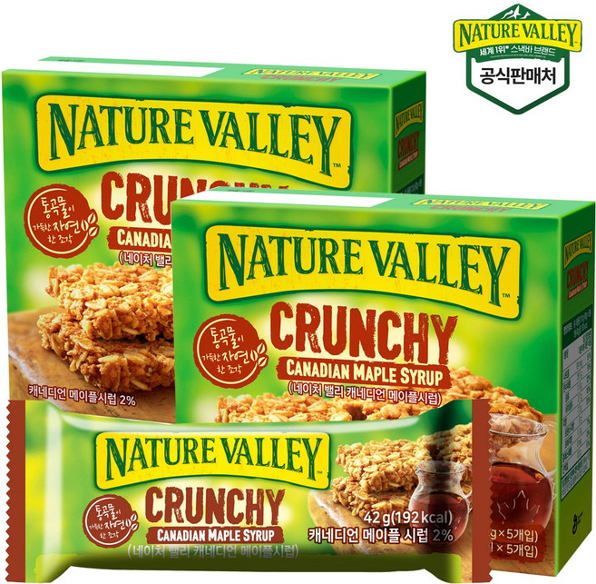네이처밸리 그래놀라바 케네디어 메이플시럽, 210g, 2개