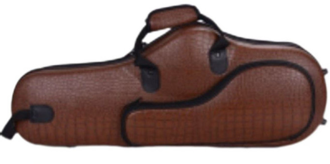 색소폰 하드케이스 가벼운 가방 테너 플랫 악어가죽, B 플랫 테너 인조 가죽 악어 브라운, 1개