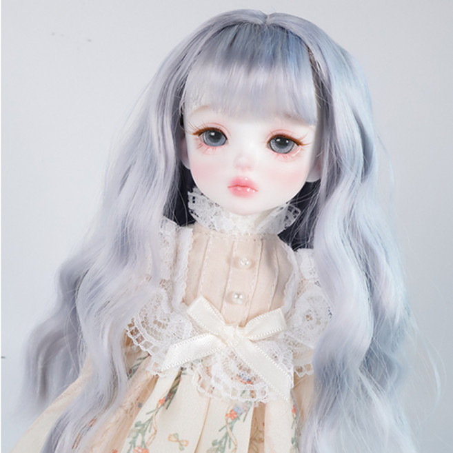 구체관절인형 가발 웨이브 소바쥬 6-7인치 26cm급용 국내제작, 5. 블루 실버(가발만 인형없음), 1개