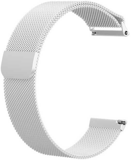 Garmin Forerunner 570 專用 20mm 磁吸式米蘭尼斯不鏽鋼錶帶, 銀, 1個