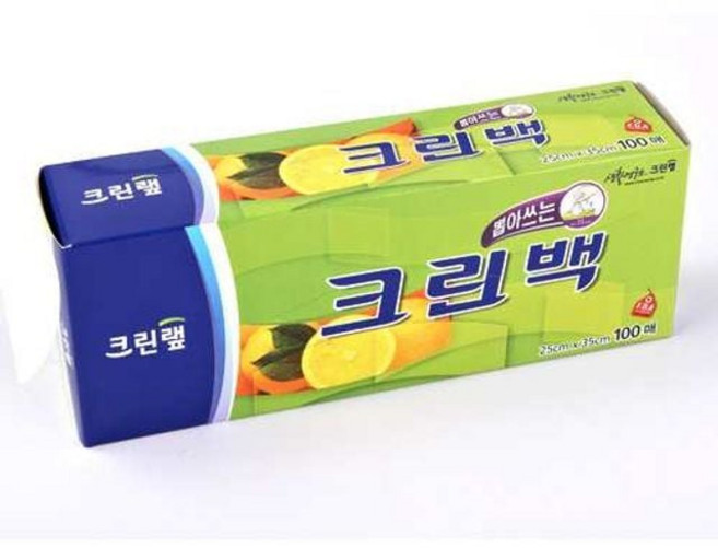 크린랩백 중 100매 25x35 주방용품 위생백 크린백, 1개