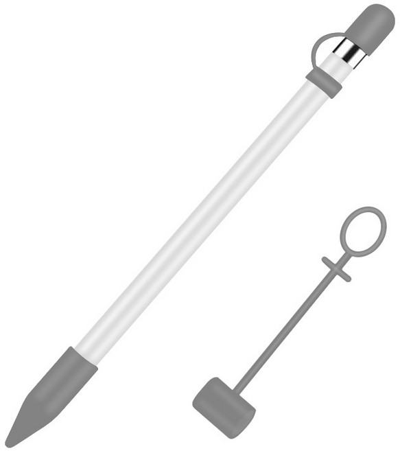 포유 애플펜슬 공용 뚜껑 보호캡 분실방지 홀더 케이스, 그레이, 1개