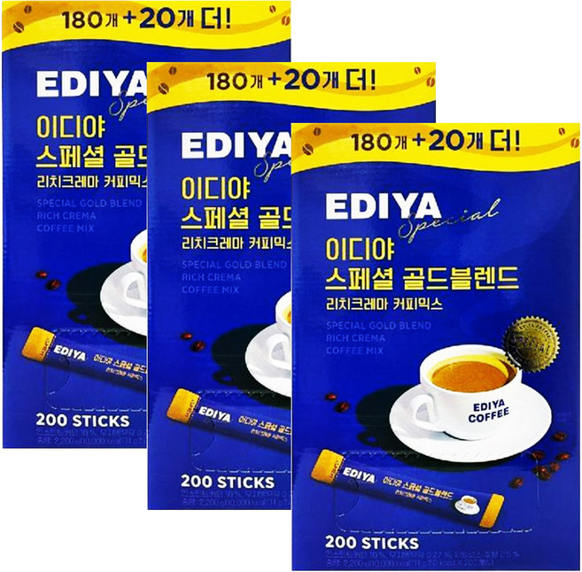 이디야 스페셜 골드 블렌드, 11g, 200개입, 3개