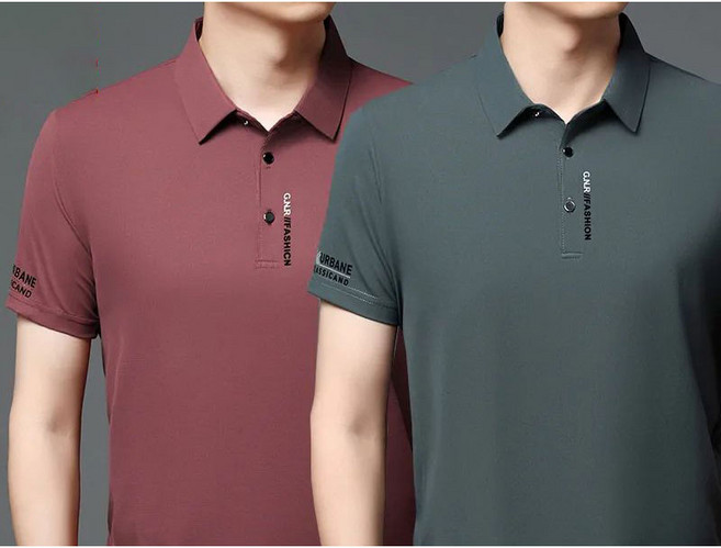 1+1 중년 남성 반팔 티셔츠 여름 얇은 폴로셔츠 중장년 아빠 아이스 반팔티 캐주얼 루즈핏 상의 패션 여름옷