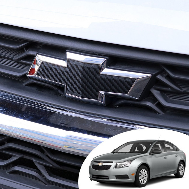 어른킹 크루즈 쉐보레 보타이 크로스 엠블렘 호환 마스크 포인트 로고 데칼 스티커 자동차 랩핑 시트지, 크루즈 ~2012 엠블렘(카본블랙)