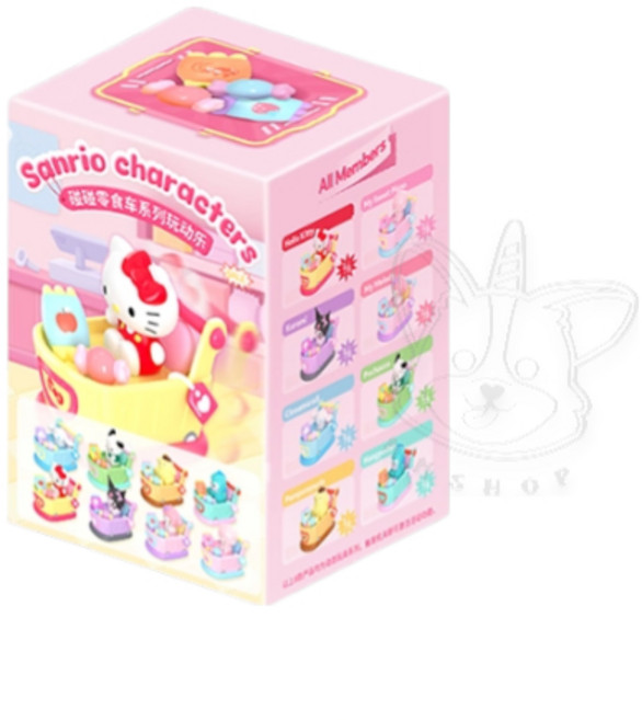 【M.M小舖】『現貨』盒玩 三麗鷗碰碰零食車系列玩動樂 碰碰車 漢頓 凱蒂貓 美樂蒂 盲盒, 1個, 單個盲抽 Y6地