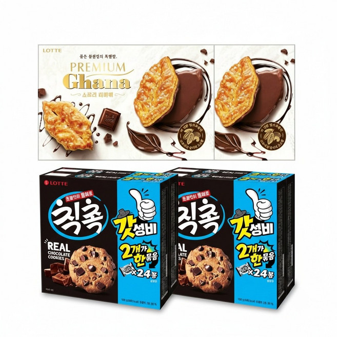 립파이 132g x 2곽 + 칙촉 168g x 4곽, 4개