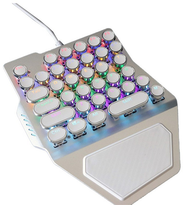 한손 키보드 게이밍 기계식 36키 적축 기계식 RGB LED 램프 게임 컨트롤 사무실, A