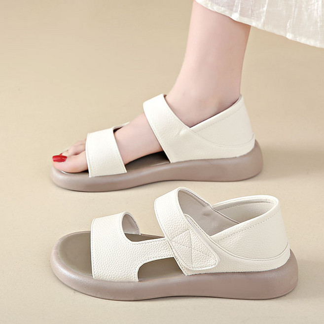 Modern Fashion 심플한 통굽 스트랩 샌들 여름 뮬 슬리퍼