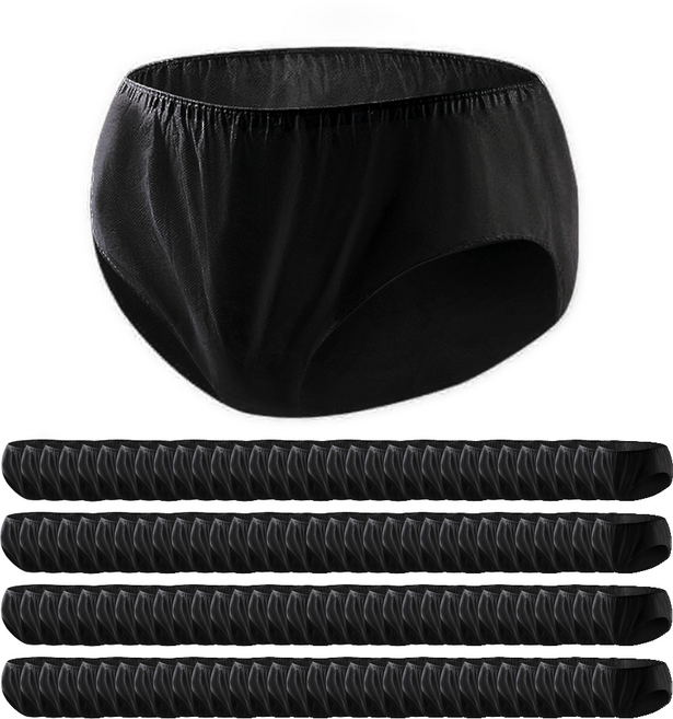 i12B 일회용 부직포 마사지 팬티 100개, 블랙